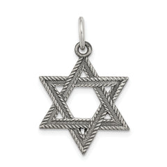 Sterling Silver Antiqued Star of David Pendant