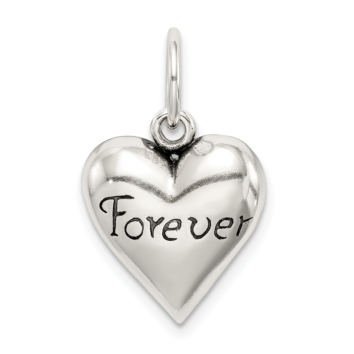 Sterling Silver Antiqued Forever Heart Pendant