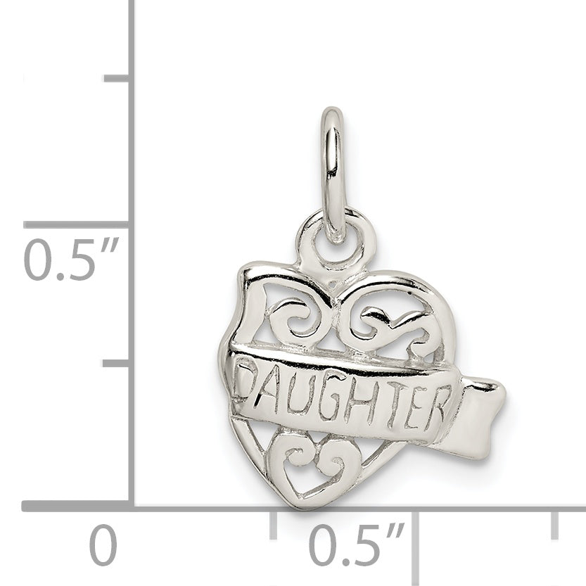 Sterling Silver Heart Daughter Charm