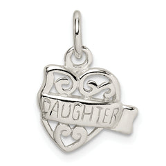 Sterling Silver Heart Daughter Charm