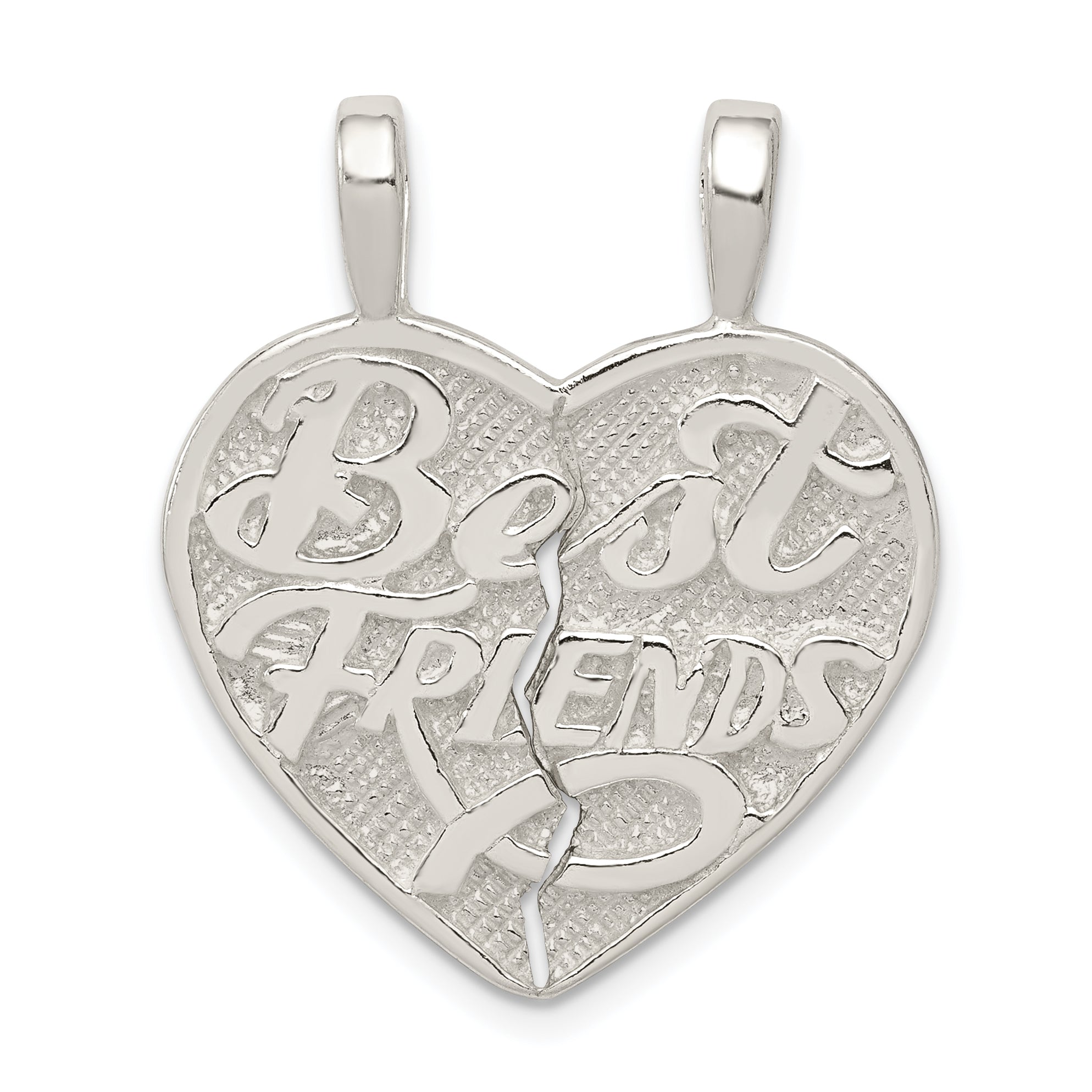 Sterling Silver Best Friend 2-piece break apart Heart Charm