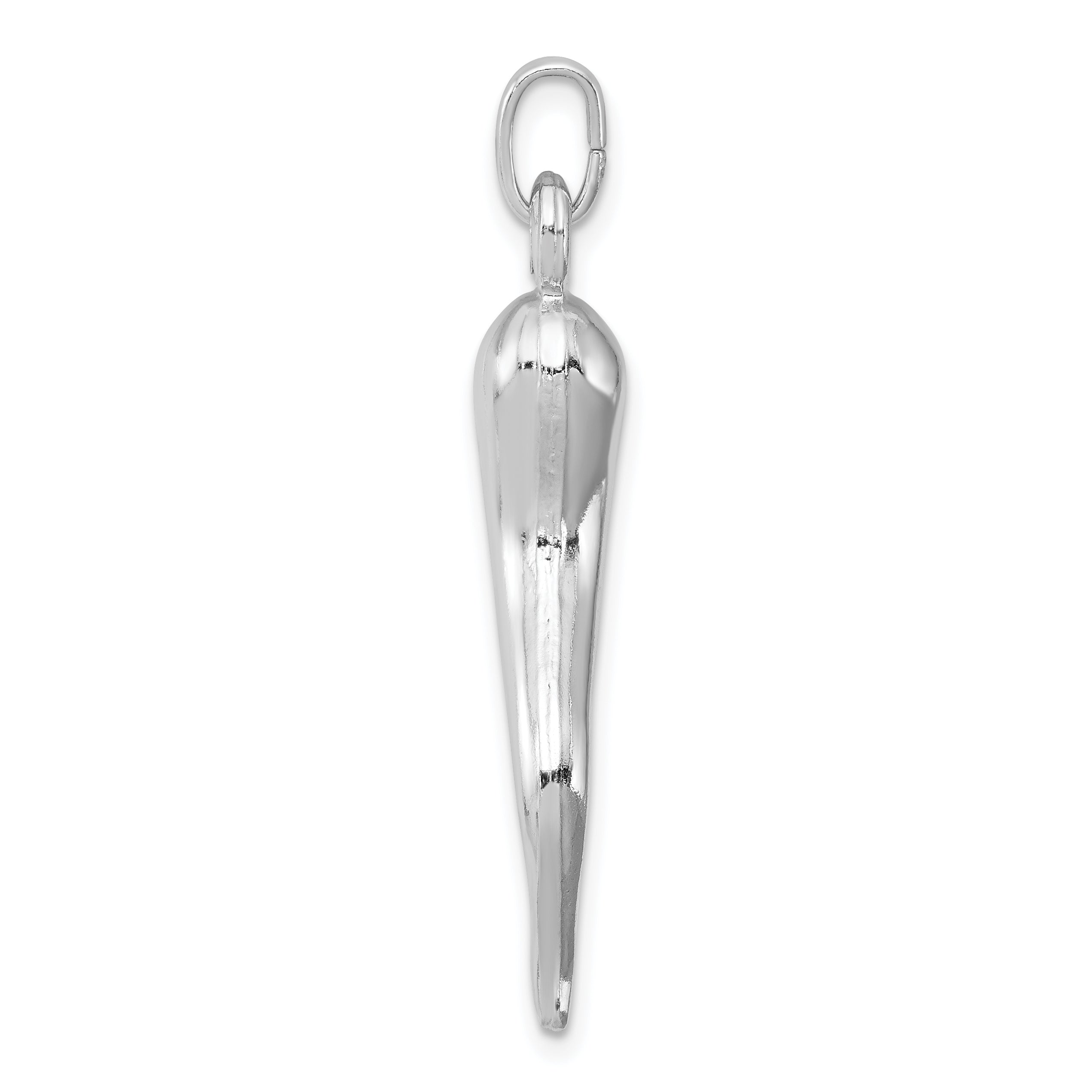 Sophia Jewelers Men's 925 Sterling Silver Italian Horn Pendant Rhodium-Plated Polished Finish