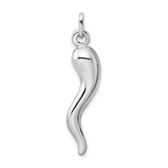 Sophia Jewelers Men's 925 Sterling Silver Italian Horn Pendant Rhodium-Plated Polished Finish