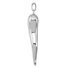 Sterling Silver 925 Men's 3D Polished Italian Horn Pendant