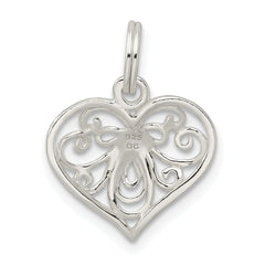 Sophia Jewelers Sterling Silver 925 Heart Charm with Polished Finish