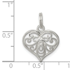 Sophia Jewelers Sterling Silver 925 Heart Charm with Polished Finish