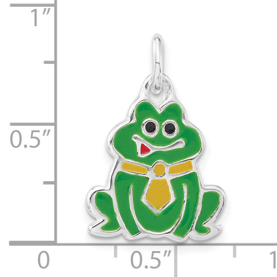 Sophia Jewelers Sterling Silver Multicolor Enameled Frog Charm Unisex