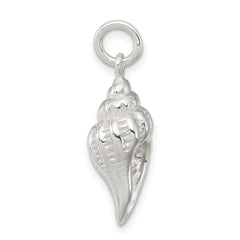 Sterling Silver 925 Polished Seashell Charm with Anti-Tarnish Finish