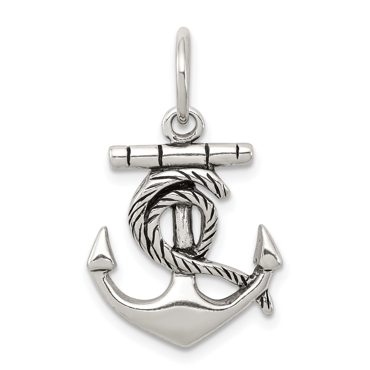 Sterling Silver Antiqued Anchor Charm