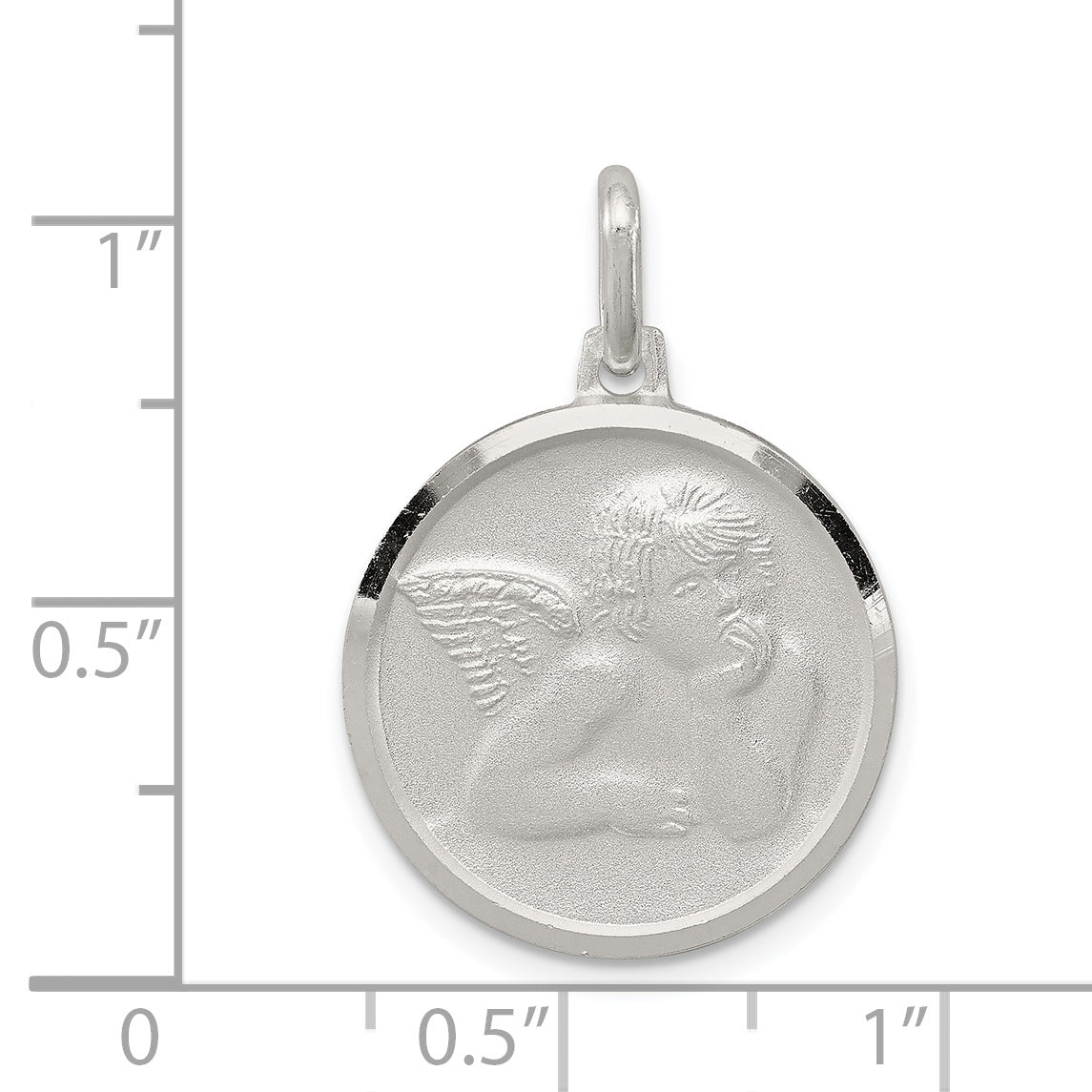 Sterling Silver Satin Angel Charm