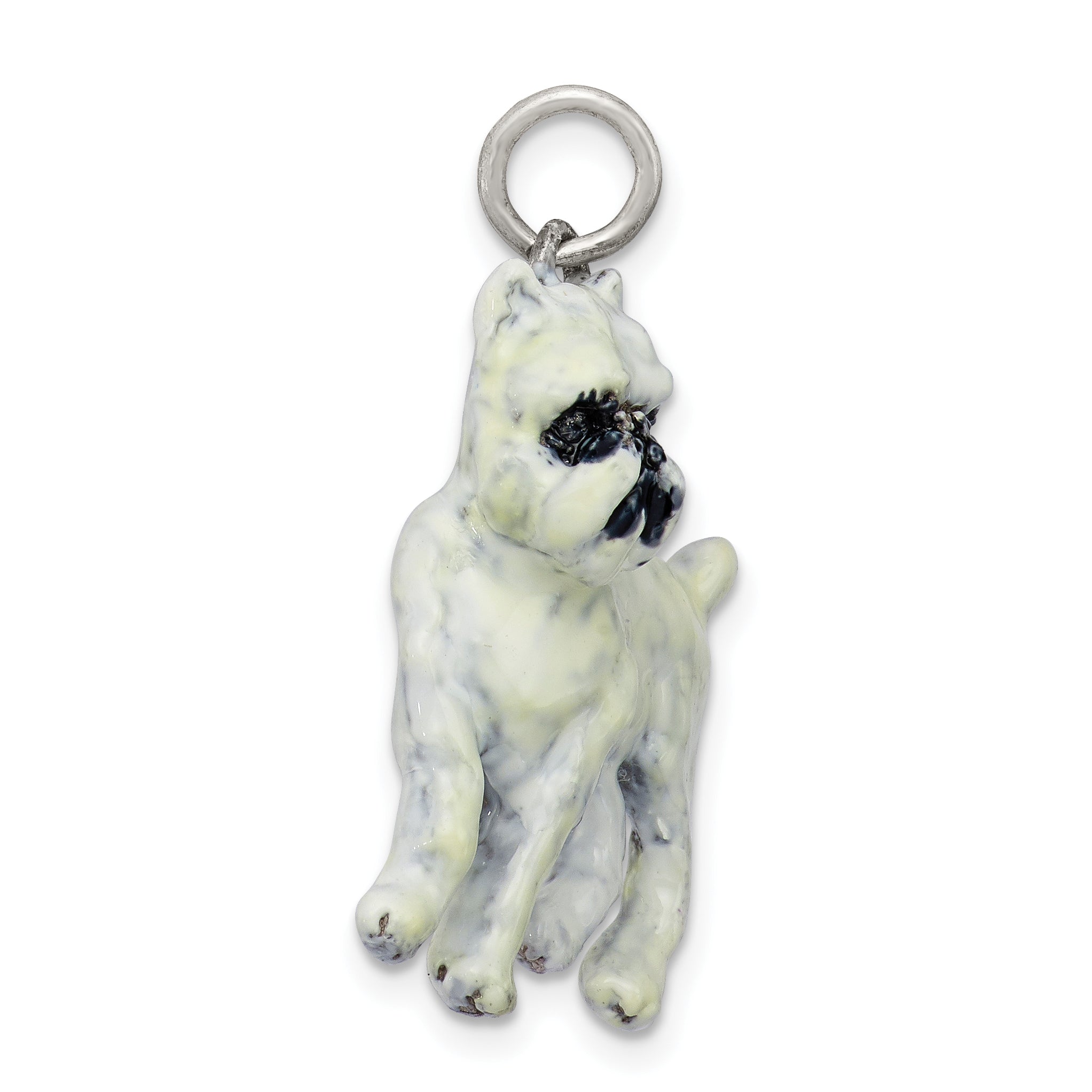 Silver Enamel Brussel Griffon Charm