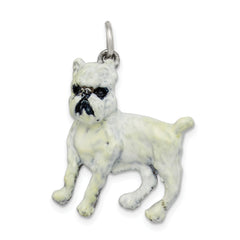 Silver Enamel Brussel Griffon Charm