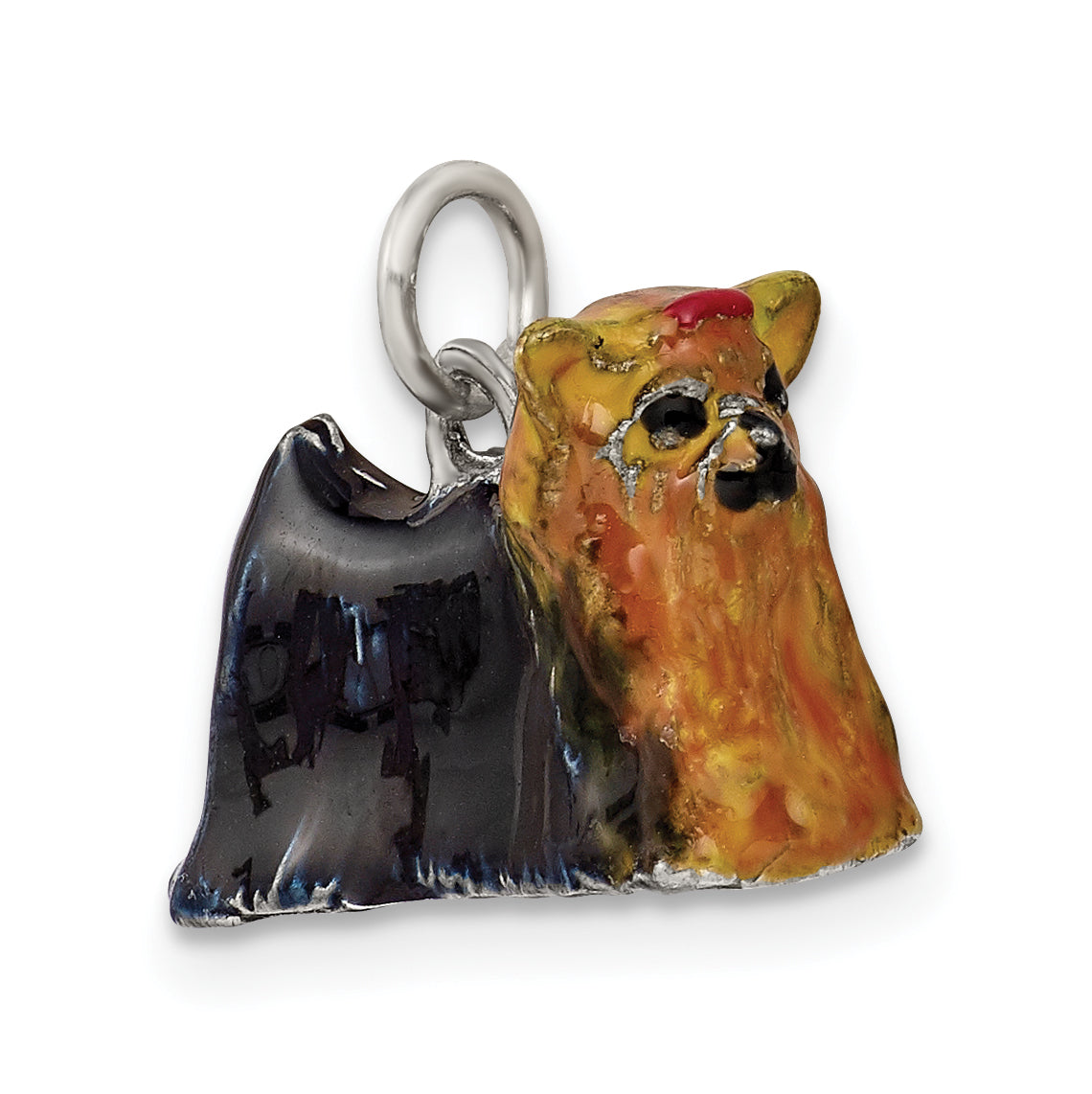 Sterling Silver Enameled Yorkshire Terrier Charm