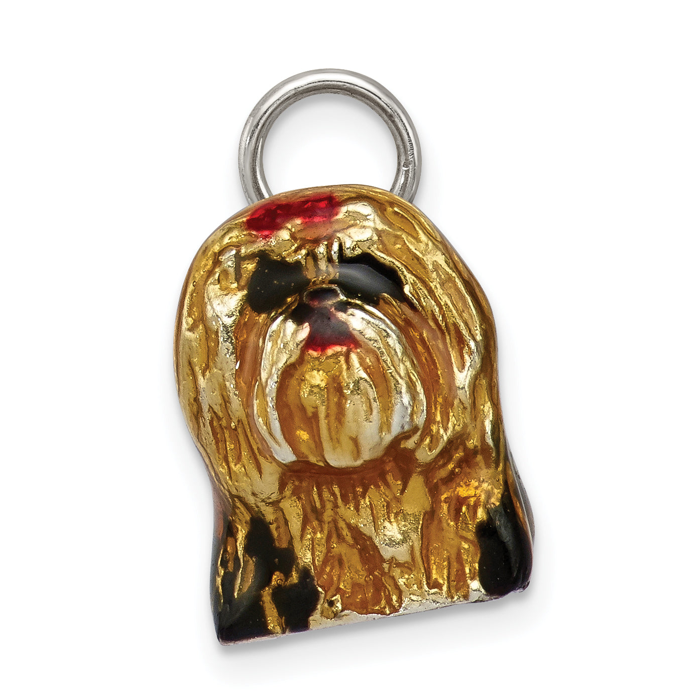 Sterling Silver Enameled Full Shih Tzu Charm