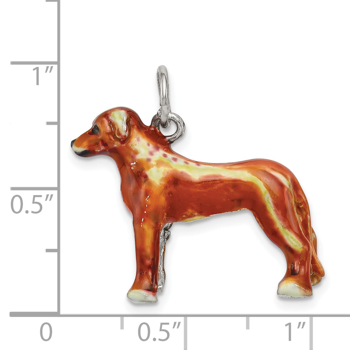 Sterling Silver Enameled Rhodesian Ridgeback Charm