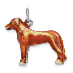 Sterling Silver Enameled Rhodesian Ridgeback Charm