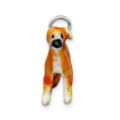 Sterling Silver Enameled Whippet Charm