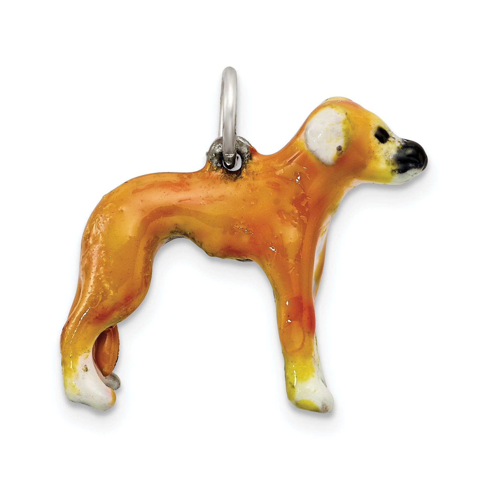 Sterling Silver Enameled Whippet Charm