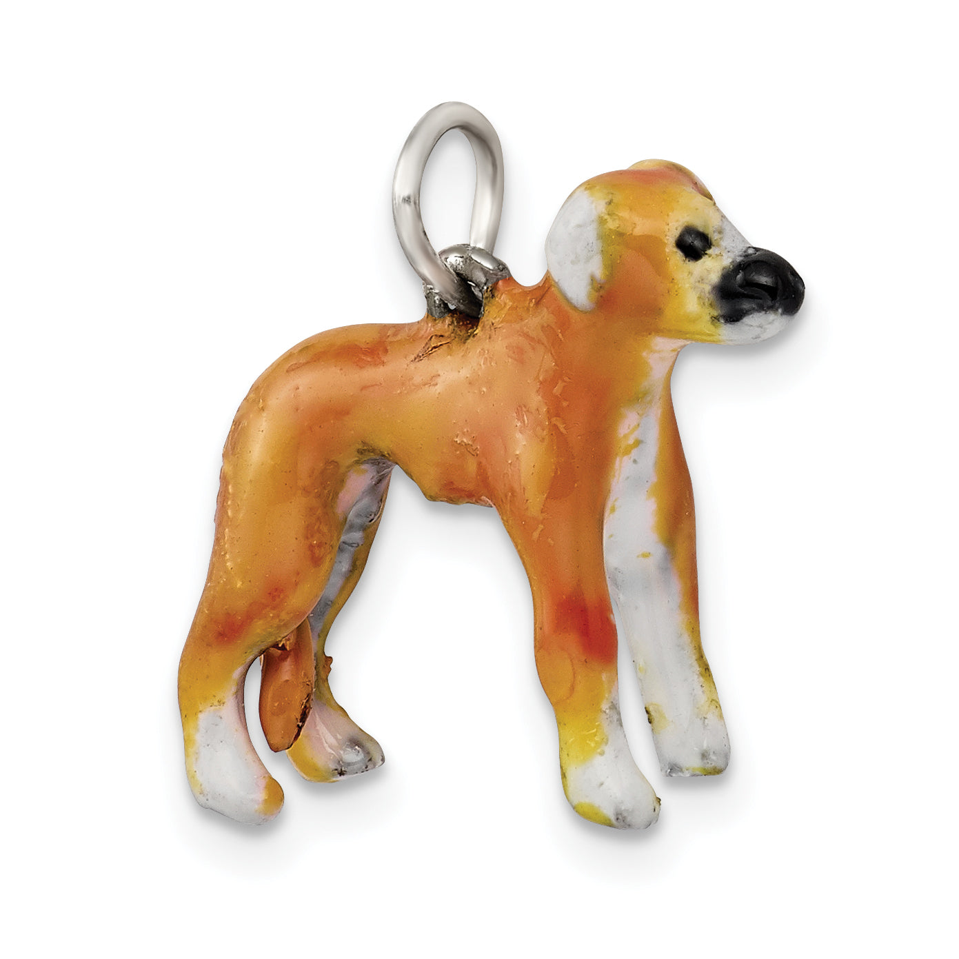 Sterling Silver Enameled Whippet Charm