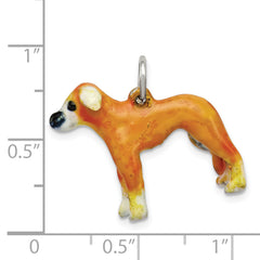 Sterling Silver Enameled Whippet Charm