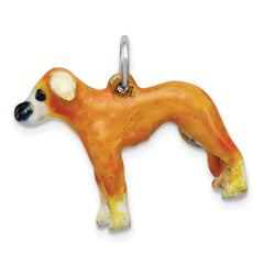 Sterling Silver Enameled Whippet Charm