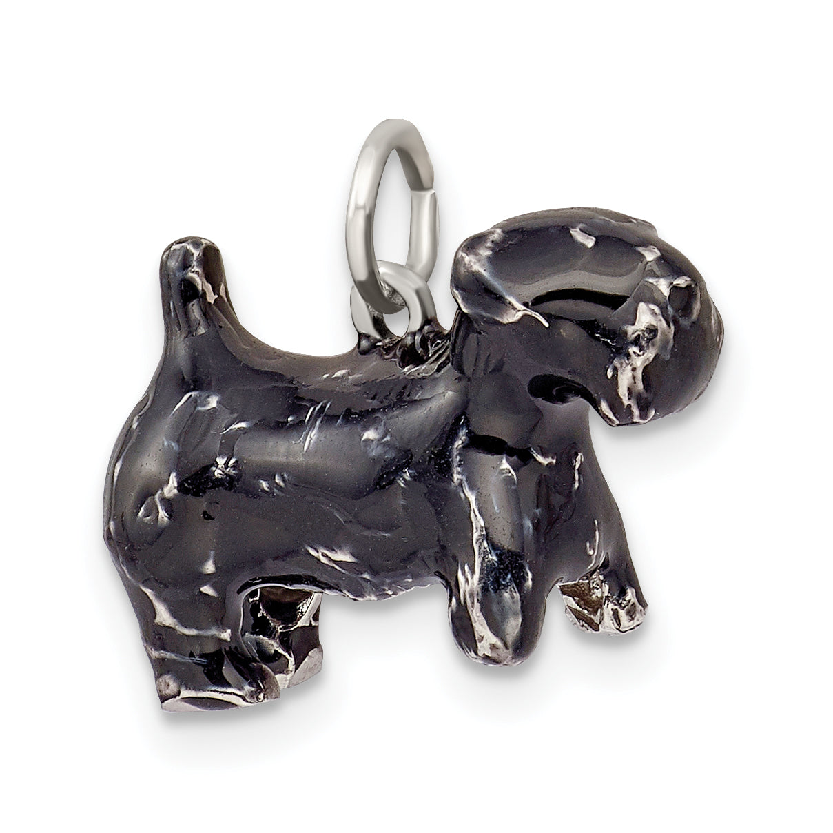 Sterling Silver Enameled Large Scottish Terrier Charm