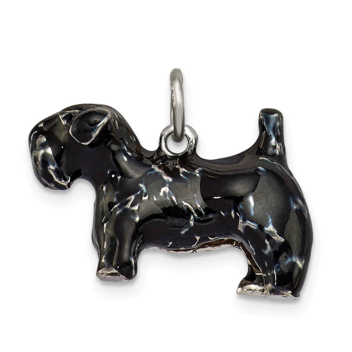 Sterling Silver Enameled Large Scottish Terrier Charm