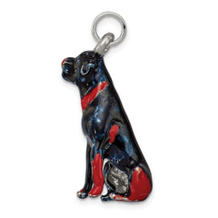 Silver Enamel Rottweiler Charm