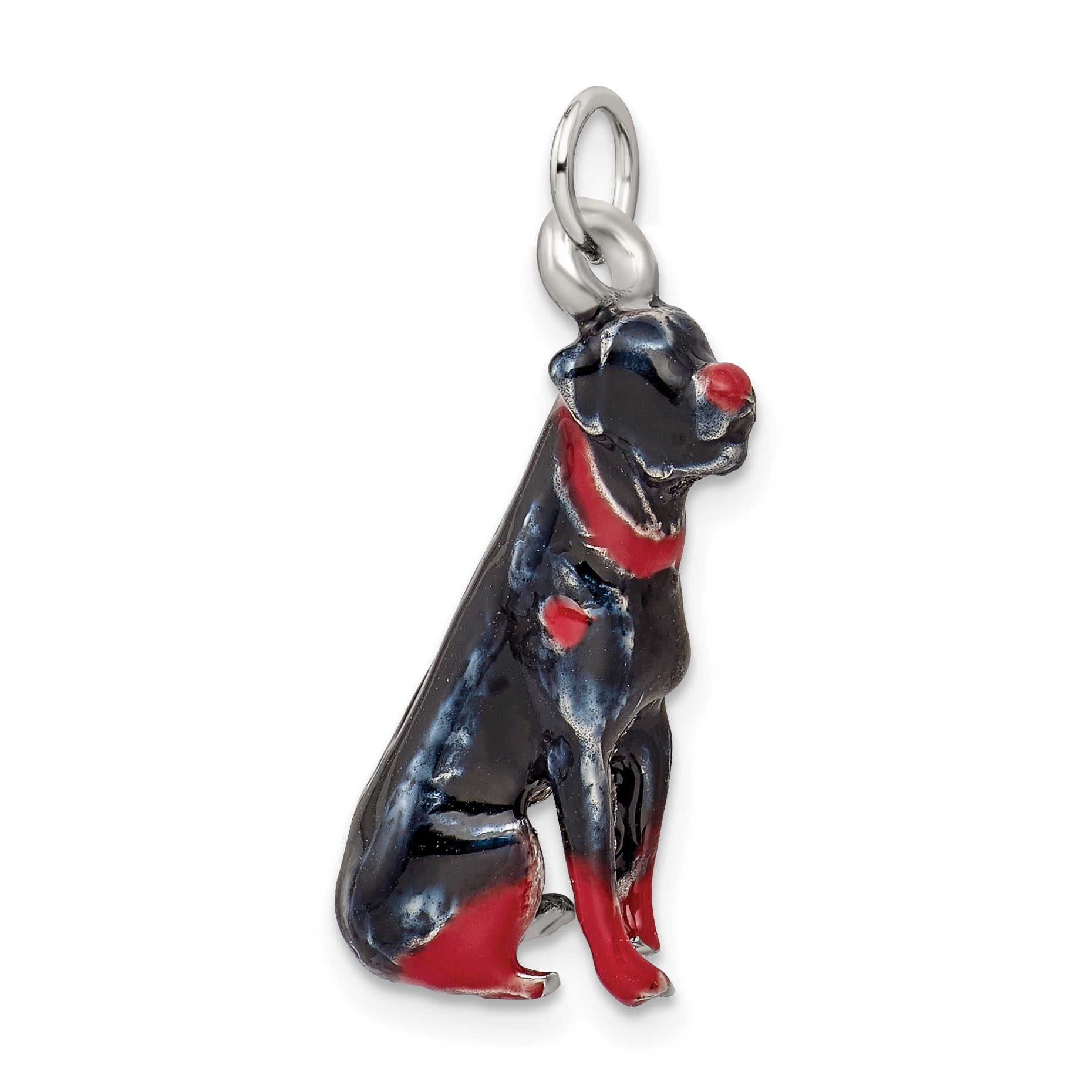 Silver Enamel Rottweiler Charm