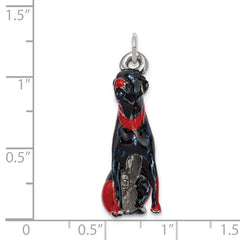 Silver Enamel Rottweiler Charm