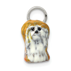 Sterling Silver Enameled Lhasa Apso Charm