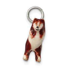 Sterling Silver Enameled Small Collie Charm