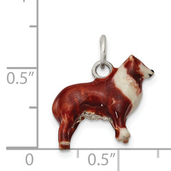 Sterling Silver Enameled Small Collie Charm