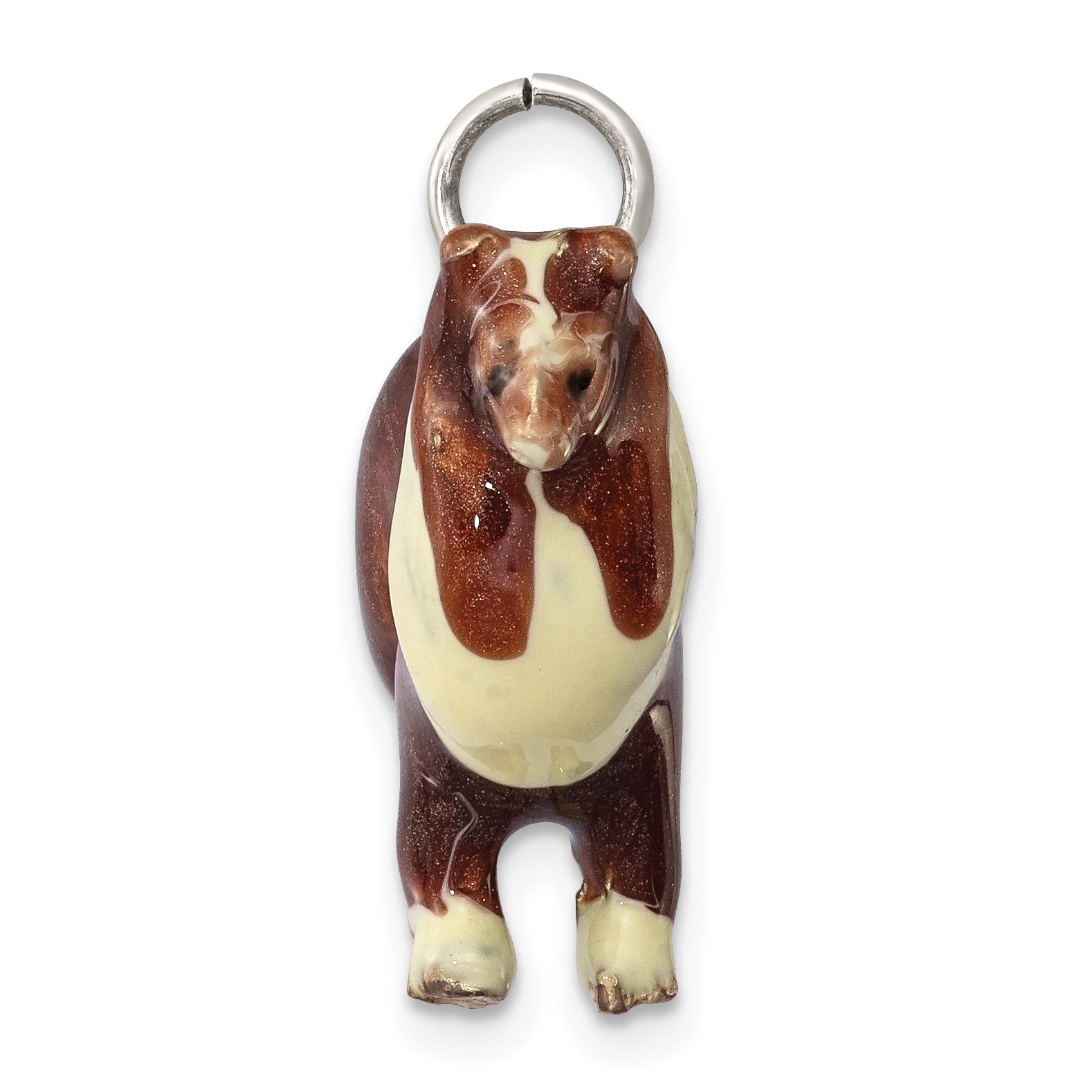 Sterling Silver Enameled Collie Charm