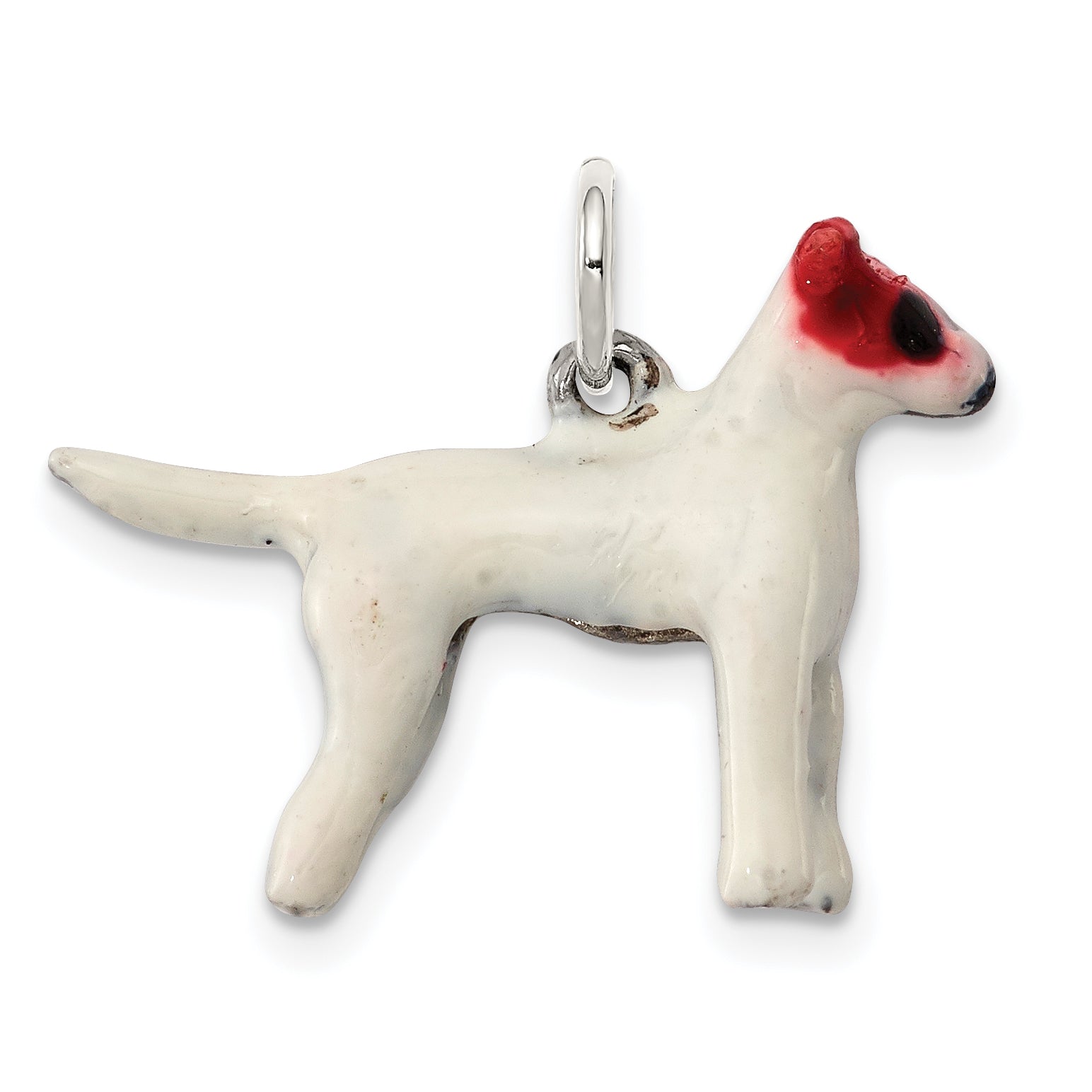 Sterling Silver Enameled Jack Russell Charm