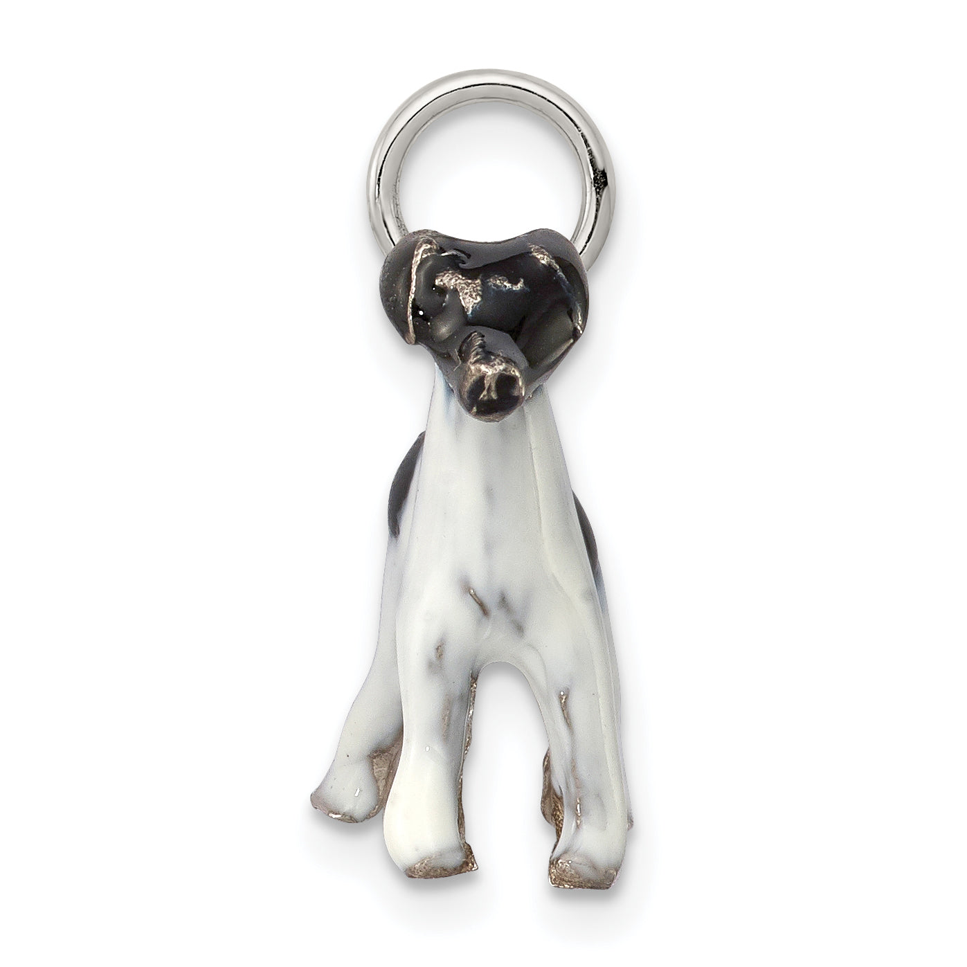 Sterling Silver Enameled Smooth Hair Fox Terrier Charm