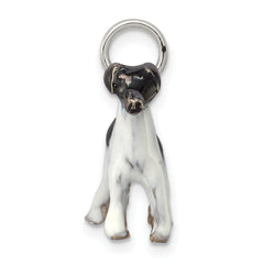 Sterling Silver Enameled Smooth Hair Fox Terrier Charm