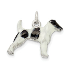 Sterling Silver Enameled Smooth Hair Fox Terrier Charm