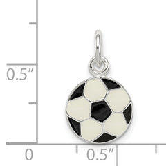 Sterling Silver Enameled Soccer Ball Charm