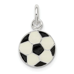 Sterling Silver Enameled Soccer Ball Charm