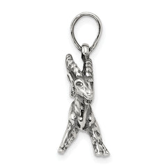 Sophia Jewelers Sterling Silver Antiqued Capricorn Zodiac Pendant