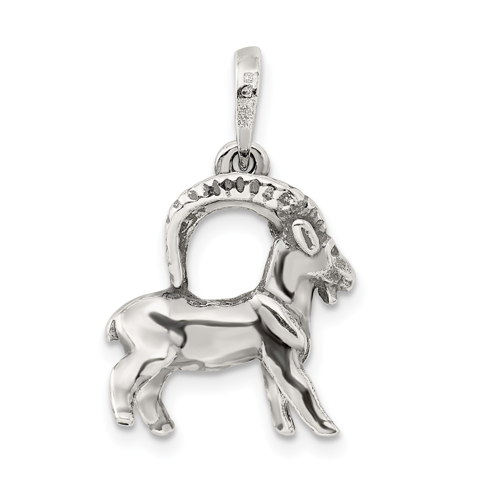 Sophia Jewelers Sterling Silver Antiqued Capricorn Zodiac Pendant