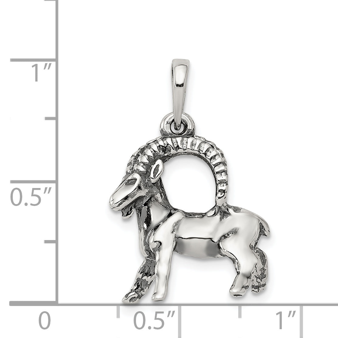 Sophia Jewelers Sterling Silver Antiqued Capricorn Zodiac Pendant