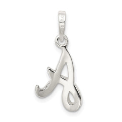 Sterling Silver 925 Initial A Pendant with Anti-Tarnish Coating