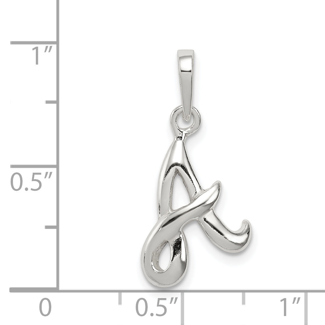 Sterling Silver 925 Initial A Pendant with Anti-Tarnish Coating