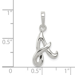 Sterling Silver 925 Initial A Pendant with Anti-Tarnish Coating