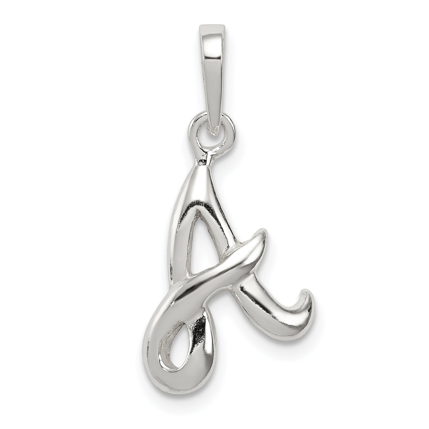 Sterling Silver Letter A Initial Pendant