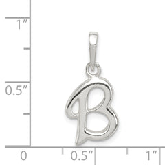 Sterling Silver 925 Initial B Pendant with Anti-Tarnish Coating