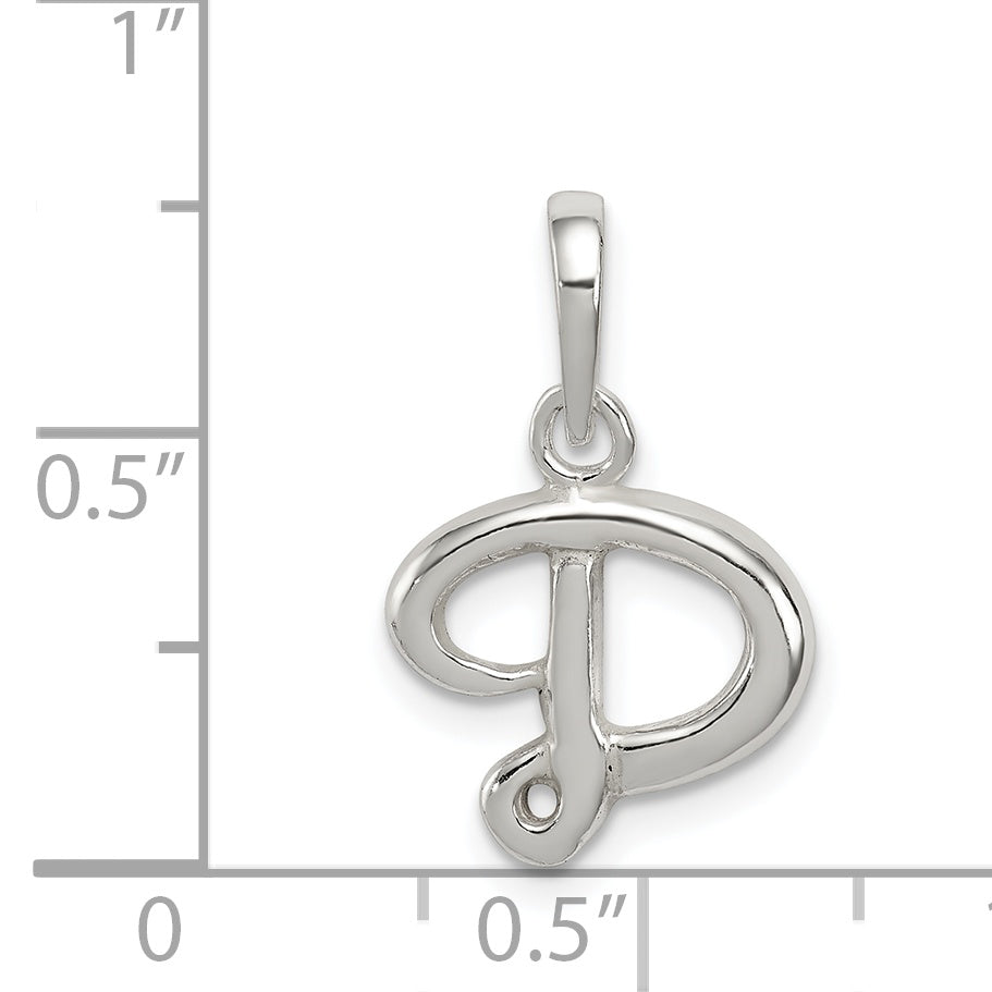 Sterling Silver 925 Initial D Pendant with Anti-Tarnish Coating