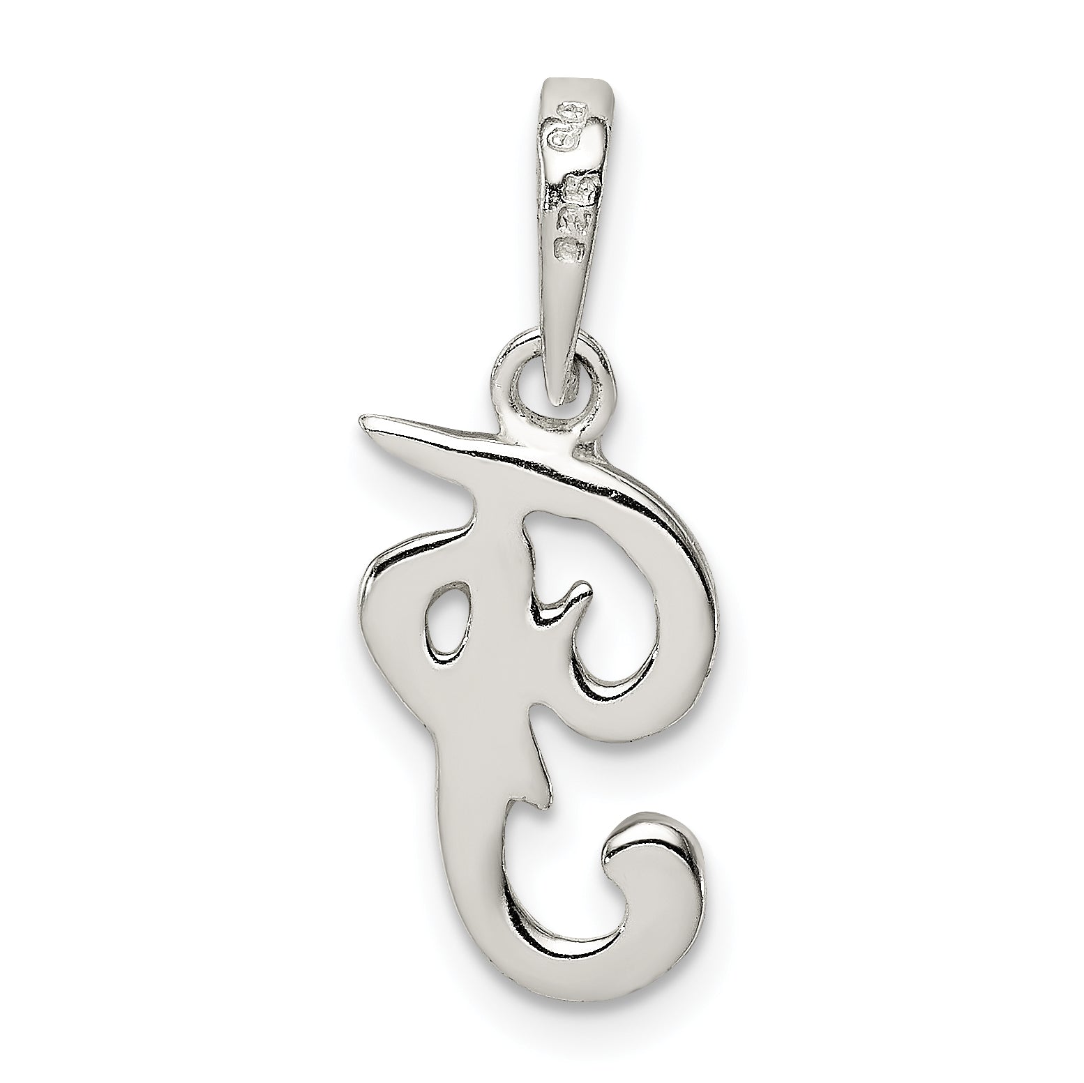 Sophia Jewelers Sterling Silver 925 F Initial Pendant Anti-Tarnish Solid